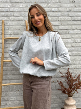 Shoulder Detailed Blouse / Grey