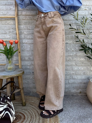 Balloon Long Leg Jeans / Taupe