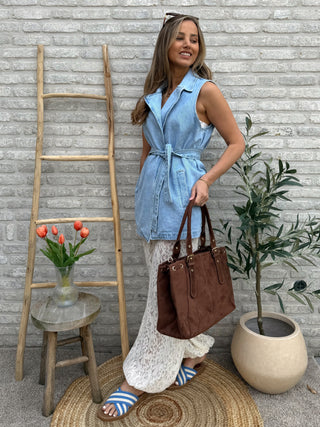 Denim Belted Vest / Blue