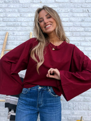 Cotton Wide Longsleeve / Bordeaux