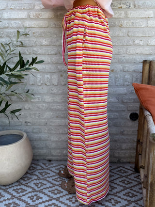 Everyday Stripe Pants / Orange-Pink
