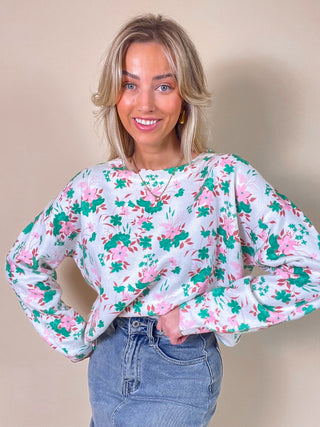 Sweet Floral  Sweater / Pink