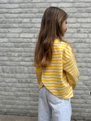 Mommy And Me Casual Striped Top / Yellow-White
