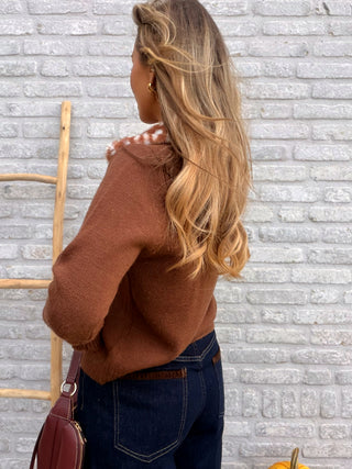 Bambi Collar Cardigan / Brown