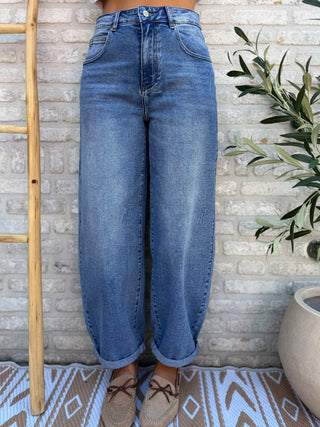 Barrel Fit Jeans / Blue