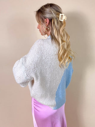 Braided Pastel Sweater / Baby Blue