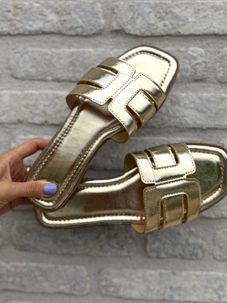 Comfy Slide Slippers / Gold