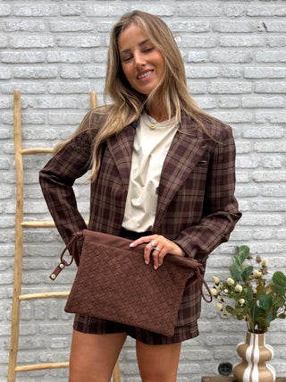 Woven Shoulder Bag / Brown