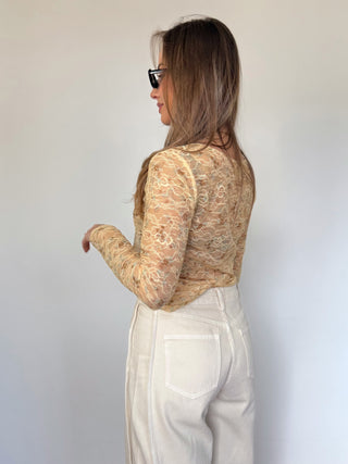 Floral Lace Top / Yellow