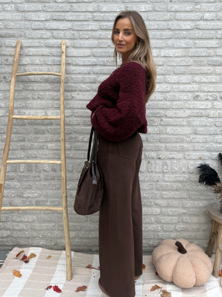 Soft Teddy Sweater / Burgundy