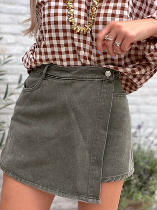 Denim Basic Skort / Khaki