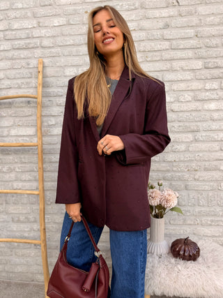 Rhinestone Blazer / Bordeaux