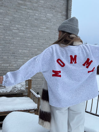 Mommy Sweater / Grey-Red