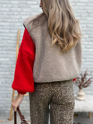 Pocket Teddy Gilet / Beige