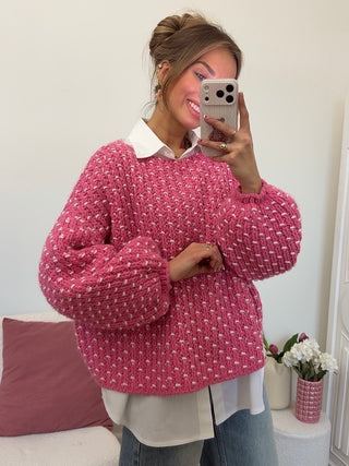 Confetti Knit Sweater / Pink
