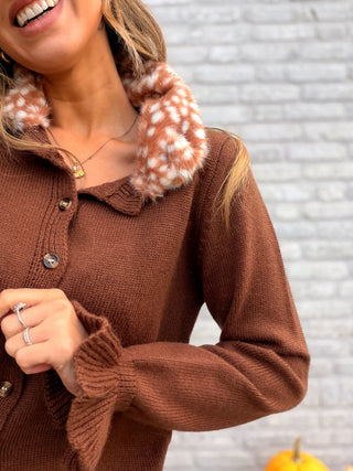 Bambi Collar Cardigan / Brown