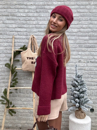 Teddy Bear Knit / Burgundy