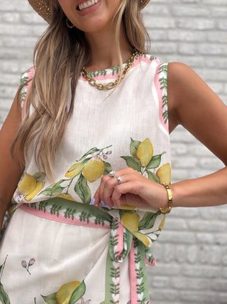 Bohemian Bloom Top / White-Yellow