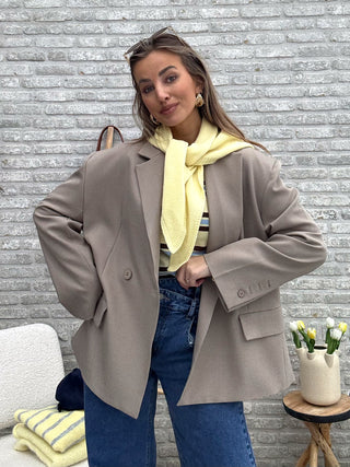 Knit Polo / Soft Yellow-Blue