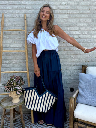 Flowy Maxi Skirt / Dark Blue