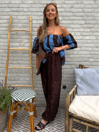 Floral Mesh Pants / Brown