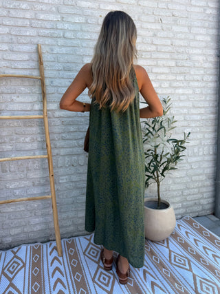 Paisley Halter Dress / Khaki