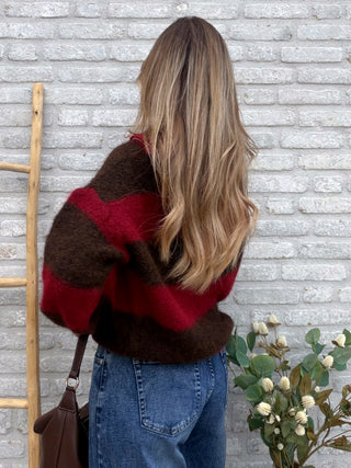 Casual Zip Knit / Brown-Red