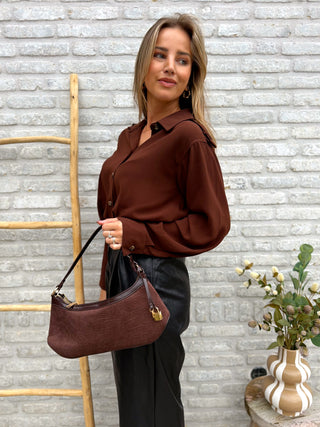 Waist Blouse / Chocolate Brown
