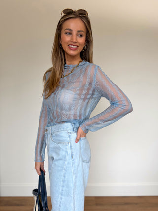 Lace Layering Top / Blue