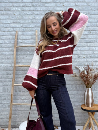 Berry And Blush Knit / Burgundy