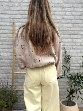 Broderie Oversized Jacket / Beige
