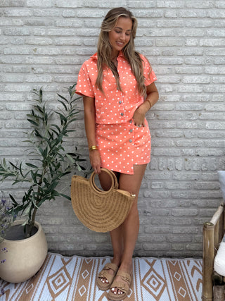 Polka Skort / Peach Orange