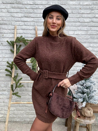 Knitted Sweater Dress / Chocolate