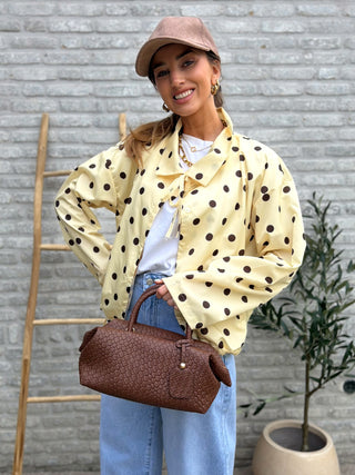 Polka Dot Multi-Way Jacket / Yellow