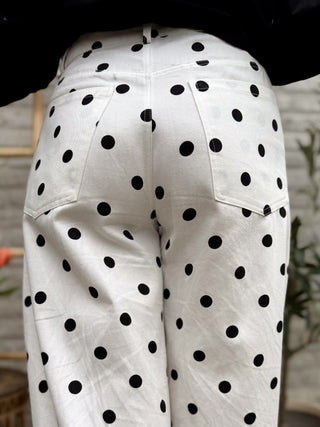 Polka Dot Balloon Pants / White-Black