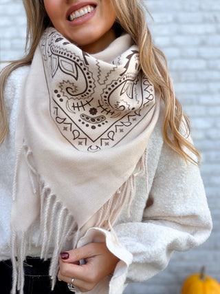 Paisley Scarf / Beige