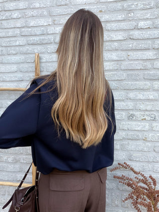 Shoulder Detailed Blouse / Dark Blue