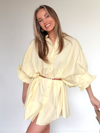 Detailed Shirt Dress / Yellow