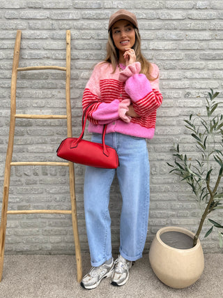 Soft Stripe Knit / Pink - Red