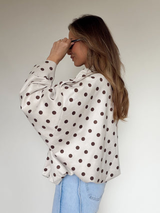 Suède Polka Dot Jacket / White