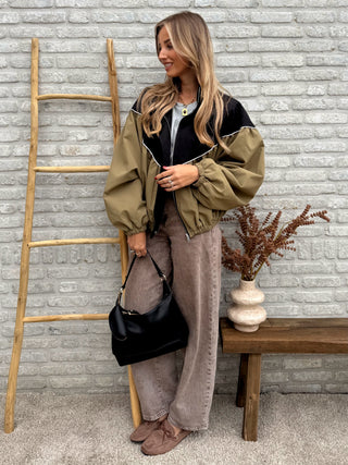 Washed Barrel Jeans / Taupe