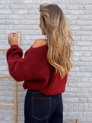 Double Shoulder Knit / Bordeaux