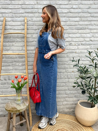 Denim Salopette Dress / Blue