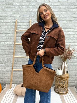 Striped Longsleeve Polo / Blue-White