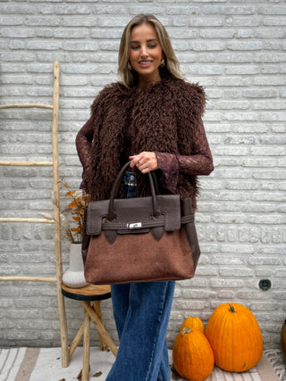 Fluffy Gilet / Chocolate Brown