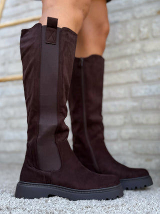 Platform Suède Boots / Brown