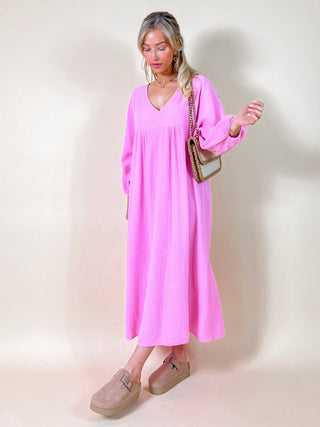 Breezy Maxi Tetra Dress / Baby Pink