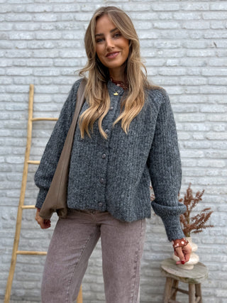 Button Knit Vest / Grey