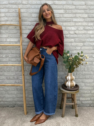 Cut-Out Soft Knit / Bordeaux