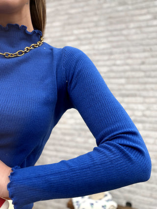 Ribbed Longsleeve Top / Cobalt Blue